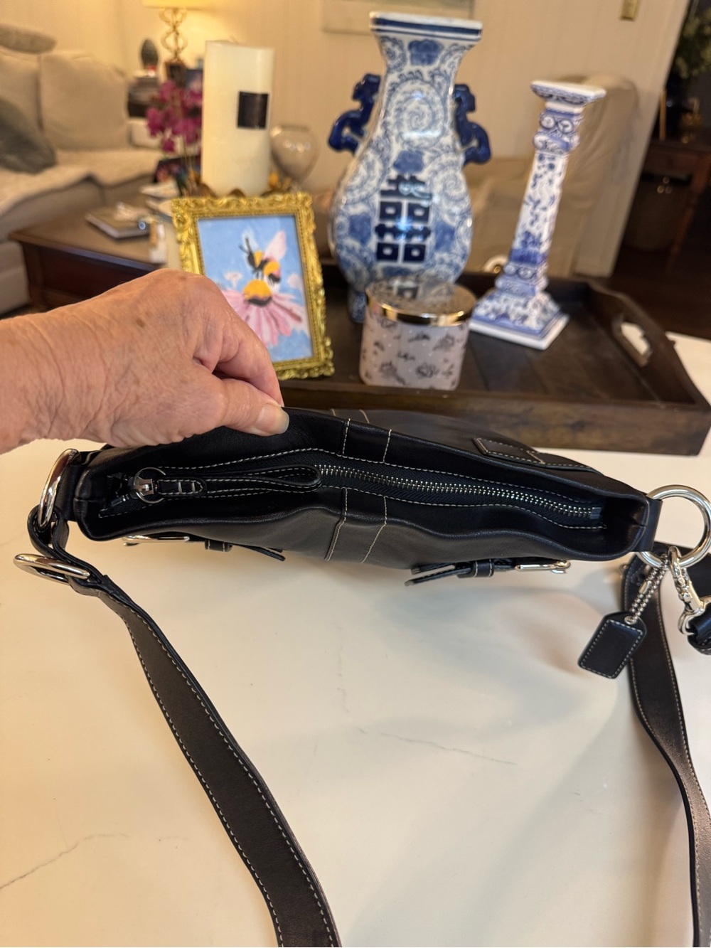 🖤 COACH Y2K VINTAGE SOHO BLACK LEATHER BUCKLE BAG. - Picture 9 of 14